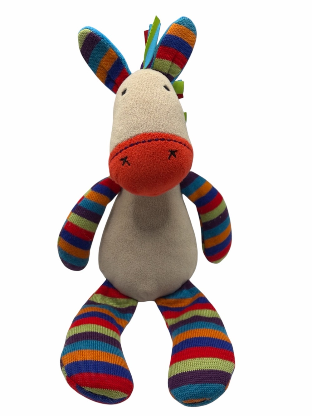 Little Jellycat Jazzie‎ Pony Horse Rainbow Colorful Stripe Child Rattle Plush